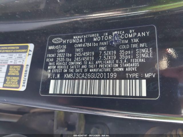 2016 HYUNDAI TUCSON KM8J3CA26GU201199 Photo 8
