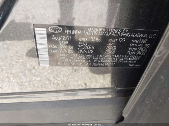 2023 HYUNDAI SANTA FE 5NMS34AJ8PH614027 Photo 8