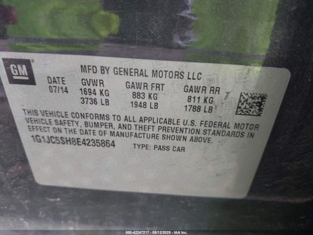1G1JC5SH8E4235864 Chevrolet Sonic Lt Auto