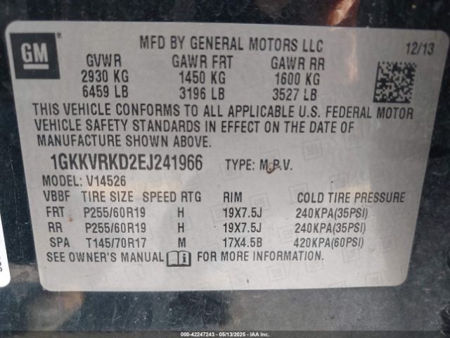 2014 GMC ACADIA 1GKKVRKD2EJ241966 Photo 8
