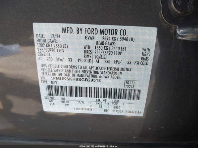 2025 FORD EXPLORER 1FMUK8KH9SGB29518 Photo 8