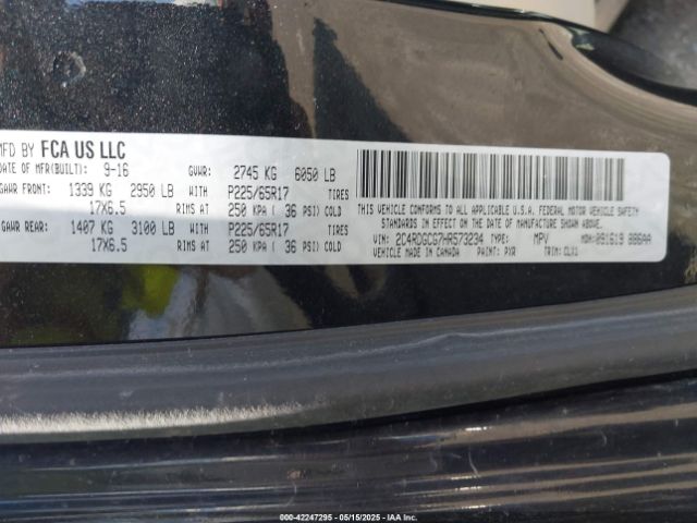2C4RDGCG7HR573234 Dodge Grand Caravan Sxt