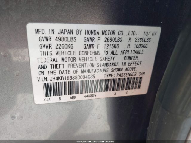 2008 ACURA RL JH4KB16688C004035 Photo 8