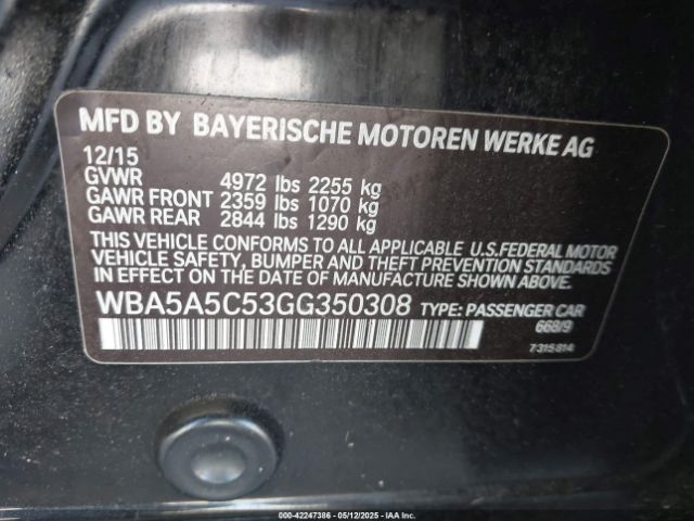 WBA5A5C53GG350308 BMW 528I