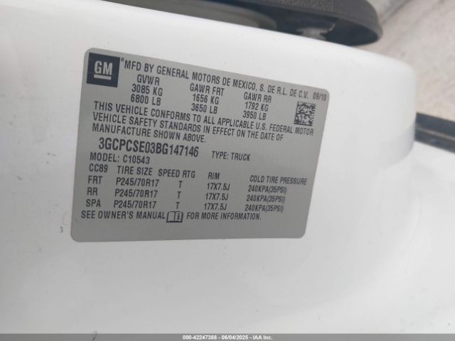 2011 CHEVROLET SILVERADO 1500 3GCPCSE03BG147146 Photo 8