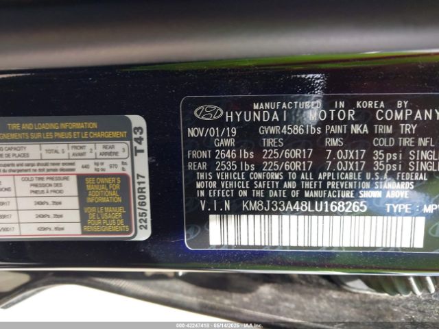 KM8J33A48LU168265 Hyundai Tucson Value