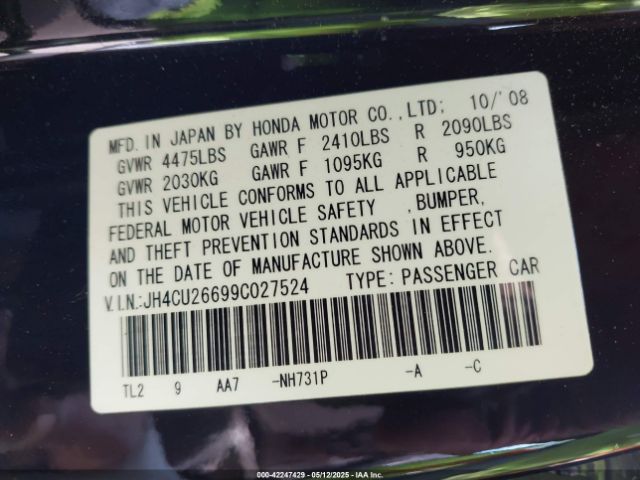 2009 ACURA TSX JH4CU26699C027524 Photo 8