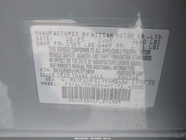 3N1CP5DV1PL571959 Nissan 2023