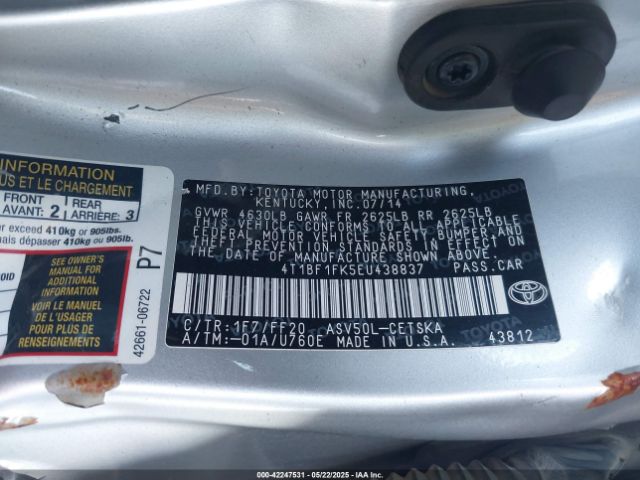 4T1BF1FK5EU438837 Toyota CAMRY SE