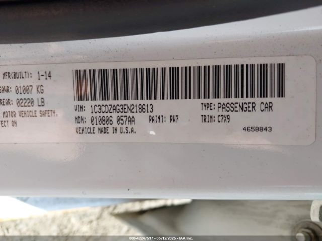 1C3CDZAG3EN218613 Dodge AVENGER SE