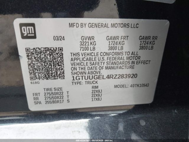 1GTUUGEL4RZ283920 GMC l87
