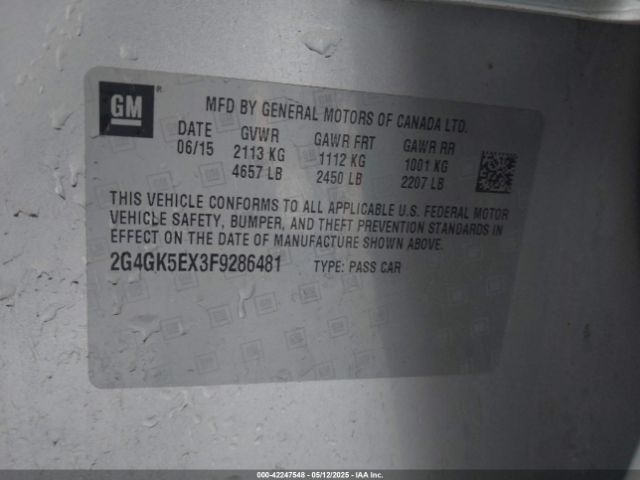 2G4GK5EX3F9286481 Buick Regal Turbo