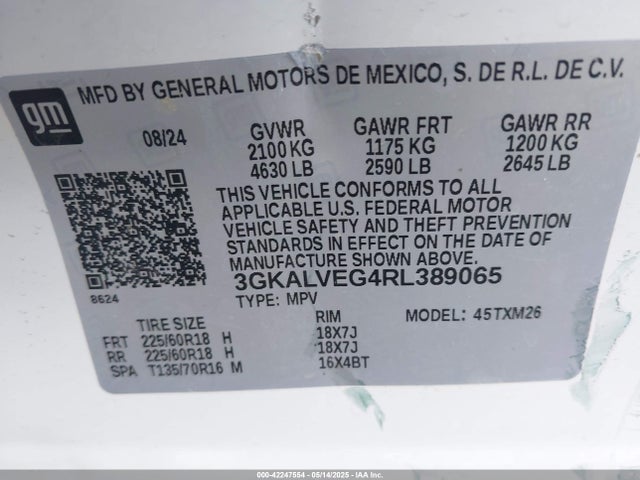 3GKALVEG4RL389065 GMC lsd