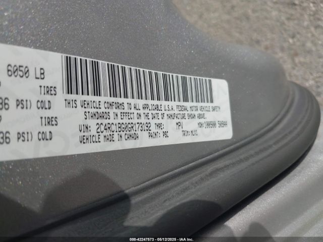 2C4RC1BG0GR173192 Chrysler Town & Country Touring