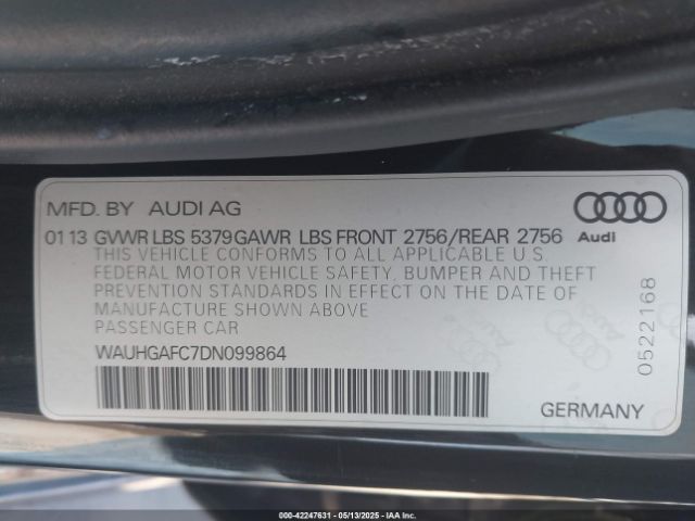 2013 AUDI A6 WAUHGAFC7DN099864 Photo 8