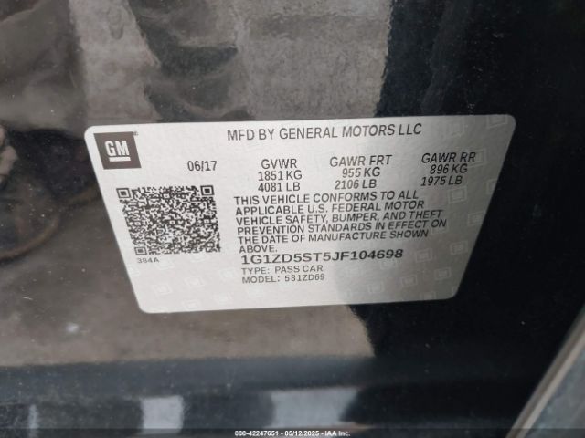 1G1ZD5ST5JF104698 Chevrolet MALIBU LT