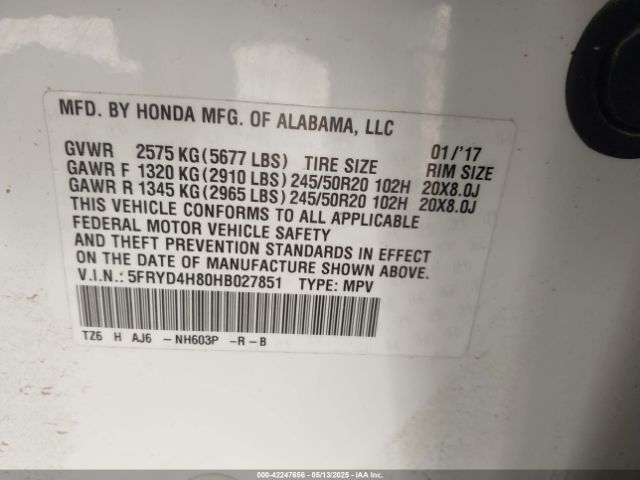 2017 ACURA MDX 5FRYD4H80HB027851 Photo 8
