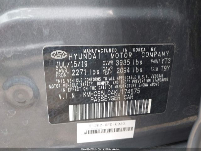 2019 HYUNDAI IONIQ HYBRID KMHC65LC4KU174675 Photo 8