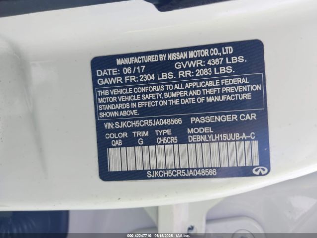 SJKCH5CR5JA048566 Infiniti Qx30 Premium