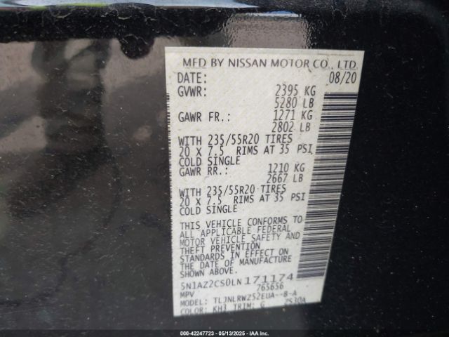 2020 NISSAN MURANO 5N1AZ2CS0LN171174 Photo 8