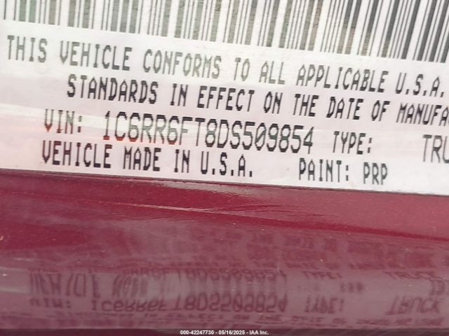 2013 RAM 1500 1C6RR6FT8DS509854 Photo 8