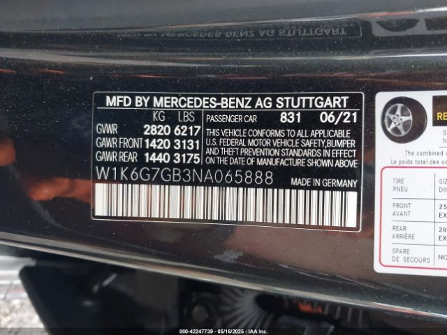 2022 MERCEDES-BENZ S 580 W1K6G7GB3NA065888 Photo 8