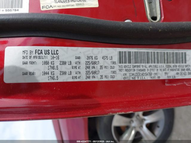1C4NJDEB1HD154760 Jeep Compass High Altitude 4x4