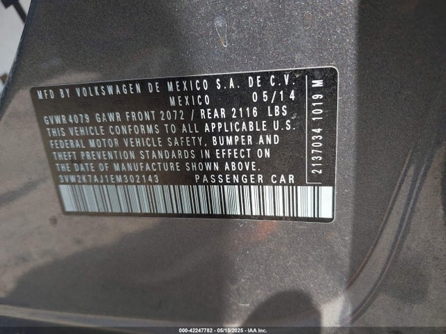 3VW2K7AJ1EM302143 Volkswagen Jetta 2.0l S