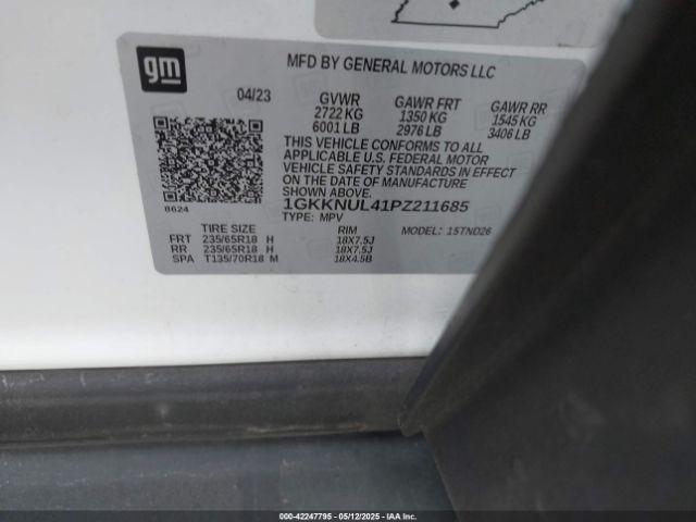 1GKKNUL41PZ211685 GMC Acadia Awd Slt