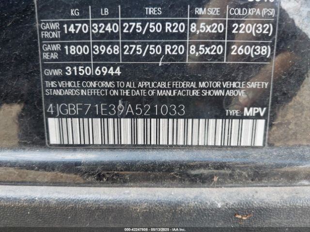 2009 MERCEDES-BENZ GL 450 4JGBF71E39A521033 Photo 8
