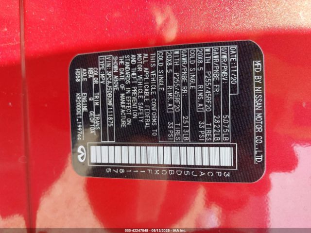 2021 INFINITI QX50 3PCAJ5DB0MF111875 Photo 8