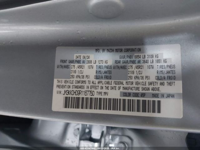 JM3KKDHD9R1167750 Mazda Cx-90 3.3 Turbo Premium
