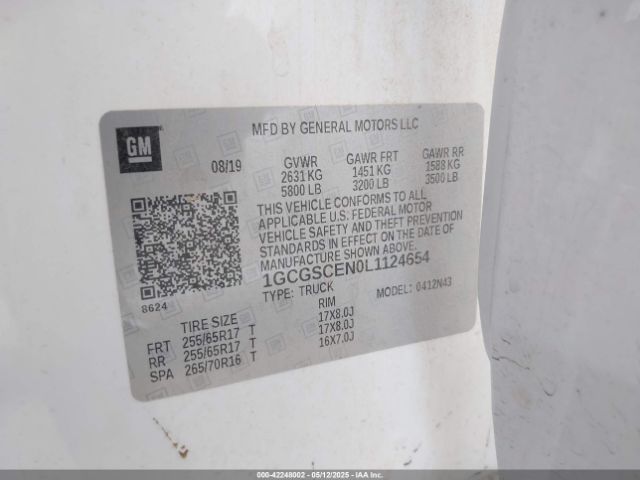 1GCGSCEN0L1124654 Chevrolet Colorado 2wd  Short Box Lt