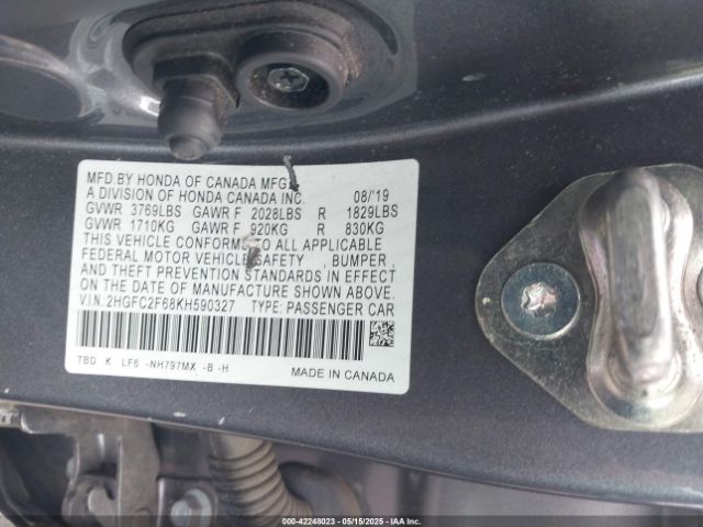 2HGFC2F68KH590327 Honda Civic Lx