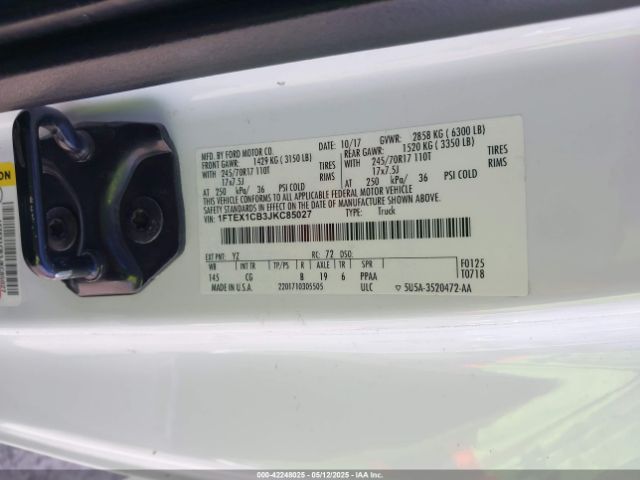 1FTEX1CB3JKC85027 Ford 3.3l tivct