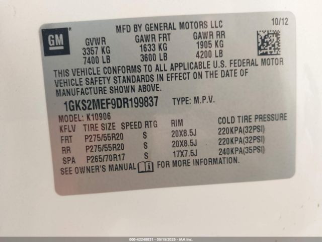2013 GMC YUKON XL 1500 1GKS2MEF9DR199837 Photo 8
