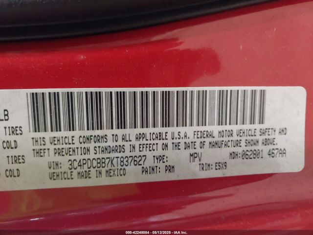 2019 DODGE JOURNEY 3C4PDCBB7KT837627 Photo 8