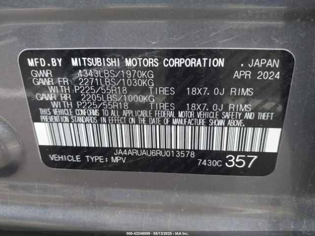 JA4ARUAU6RU013578 Mitsubishi Outlander Sport 2.0 Es Awc/2.0 Le Awc/2.0 Ralliart Awc/2.0 S Awc/2.0 Se Awc/2.0 Trail Edition Awc