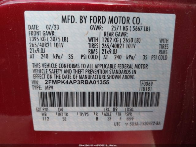 2024 FORD EDGE 2FMPK4AP3RBA01355 Photo 8