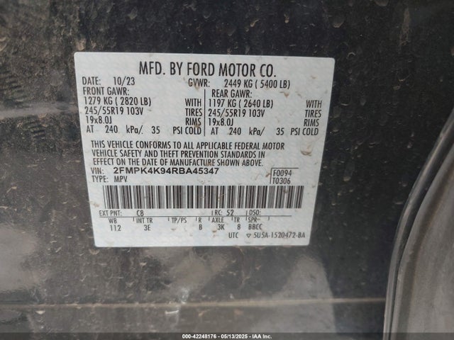 Ford gtdi 2024 2FMPK4K94RBA45347 Image 9
