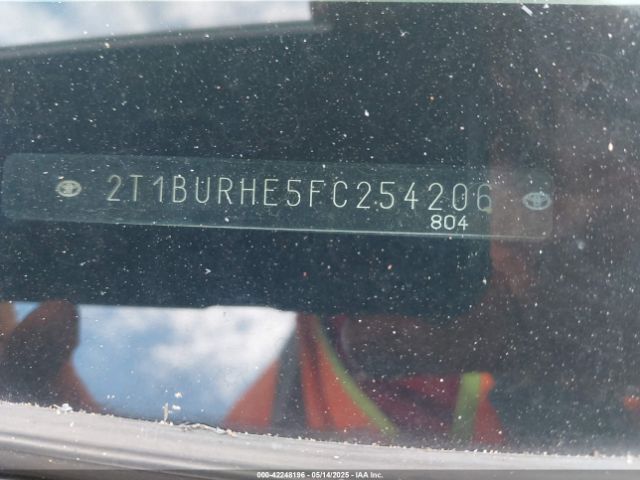 2T1BURHE5FC254206 Toyota COROLLA LE
