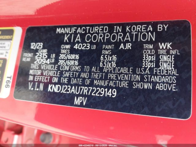KNDJ23AU7R7229149 KIA SOUL LX