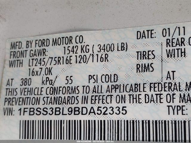 2011 FORD E-350 SUPER DUTY 1FBSS3BL9BDA52335 Photo 8