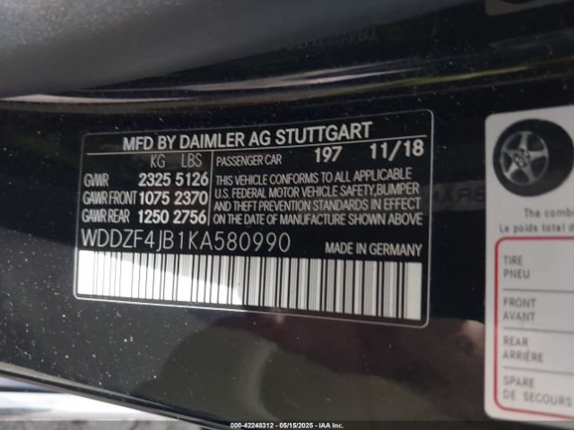 2019 MERCEDES-BENZ E 300 WDDZF4JB1KA580990 Photo 8
