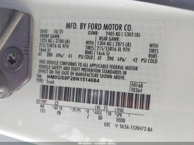 NM0GS9F28N1514084 Ford Transit Connect Xlt Passenger Wagon