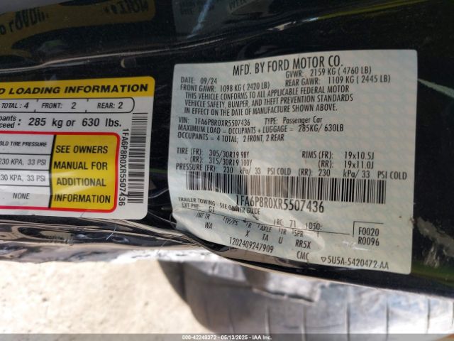 2024 FORD MUSTANG 1FA6P8R0XR5507436 Photo 8