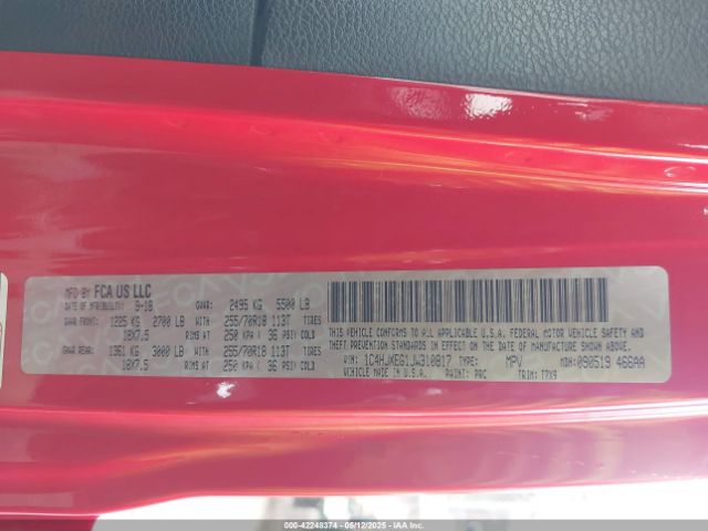 1C4HJXEG1JW310817 Jeep Wrangler Unlimited Sahara 4x4