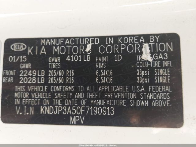 KNDJP3A50F7190913 KIA SOUL +