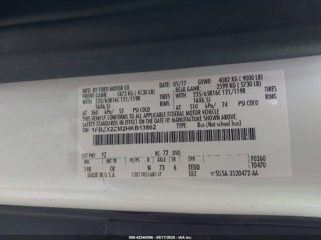 Ford Transit-350 Xlt 2017 1FBZX2ZM2HKB13862 Image 9