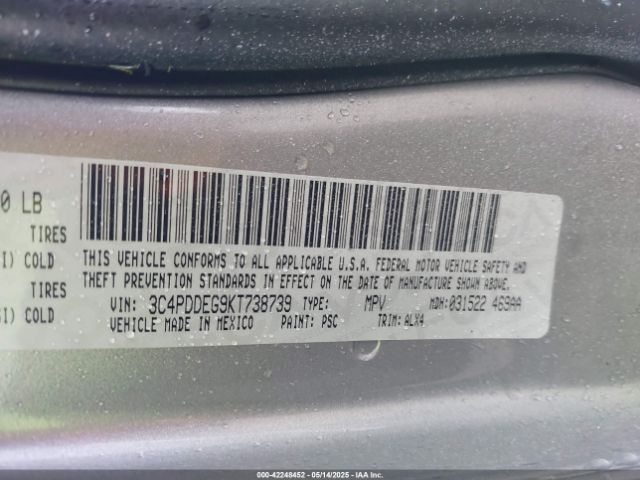 3C4PDDEG9KT738739 Dodge Journey Gt Awd